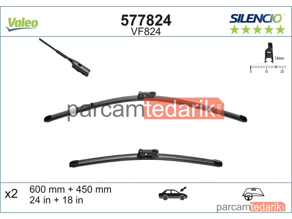 577824 | Silecek Süpürgesi (450 mm) — Skoda Octavia III, VW Caddy IV Mpv, VW Caddy IV